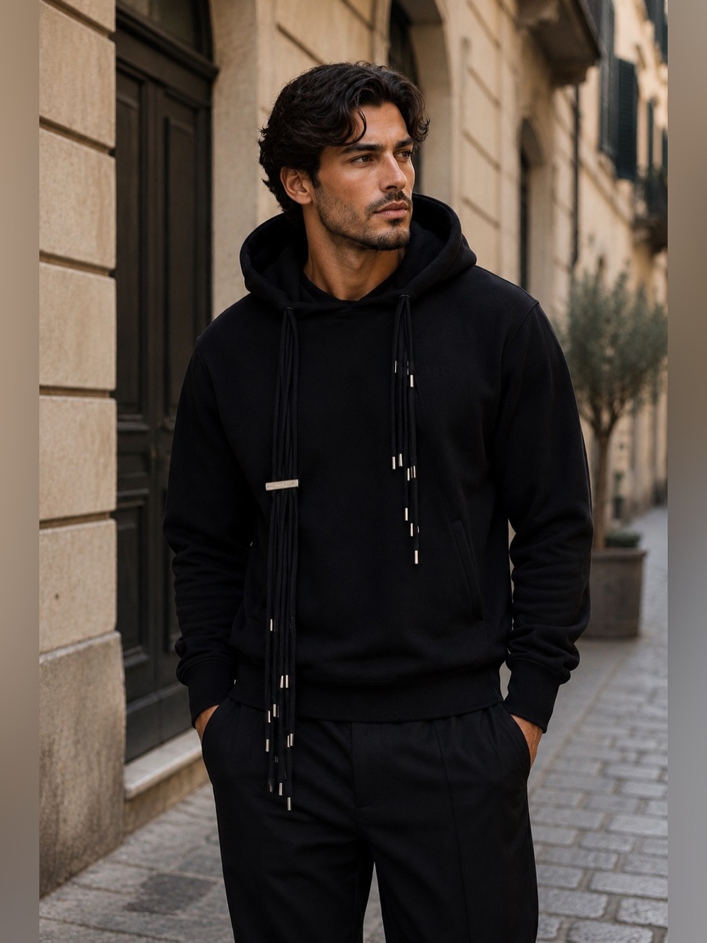 NEW AMBUSH Multi-Cord Long Sleeve Hoodie – Black – Size XL